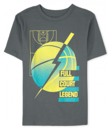 Childrens Place Grey Basketball Full Court Legend Graphic Tee